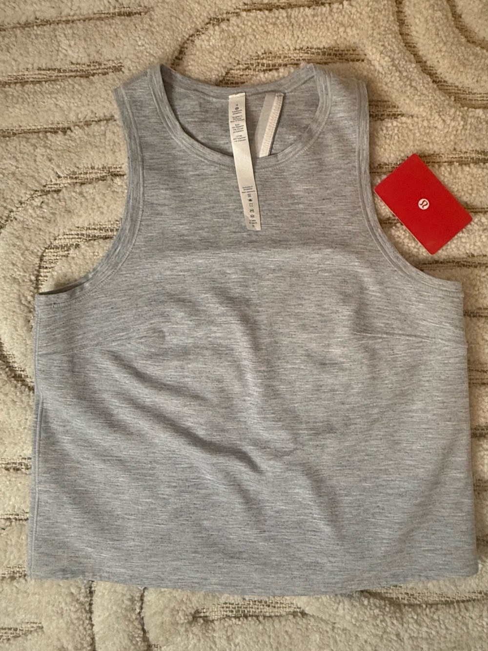 lululemon athletica Light Heather Gray Cropped Tank